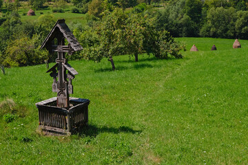 Poster - Beautiful green landscape in the famous Breb village, Maramures, Romania