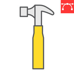 Poster - Hammer color line icon