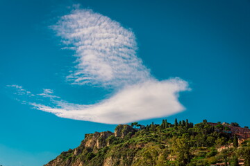 Wall Mural - Beautiful abstract  cloud in the shape of a dove 