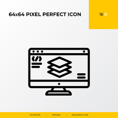 Web Layer icon. web design and development 64x64 pixel perfect icon