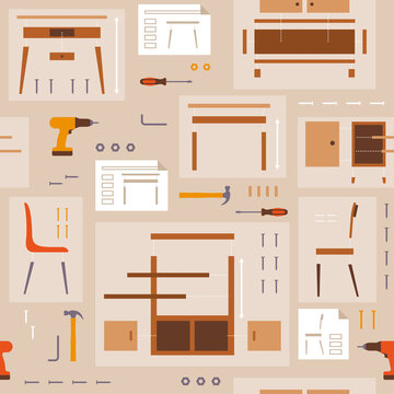 Furniture assembly and DIY seamless pattern