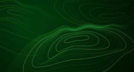 Poster - Dot-line micro-particle waveform spiral Internet science and technology big data background