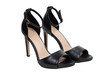 womens classic black sandals on a white background