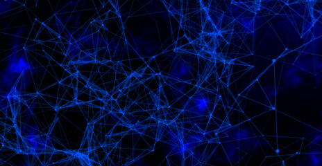 Aufkleber - Blue futuristic plexus background . 
