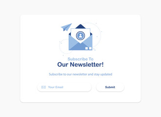 Poster - banner illustration of email marketing. subscription to newsletter, news, offers, promotions. a lett