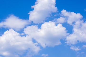 Wall Mural - blue sky background with clouds, summer day