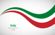 © Yagnik - Abstract shiny Italy wavy flag background. Happy republic day of Italy with creative vector illustration