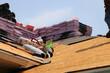 Rooftop loaded with Roofing Supplies