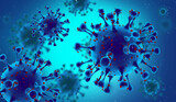 Fototapeta  - Pathogenic Covid-19 Virus disease outbreak. 3D illustration, 3D rendering	
