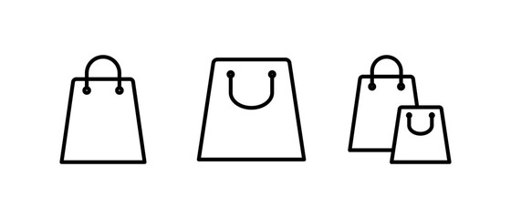 shopping bag icon set, shopping bag symbol for your web site