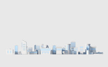 Digital City Model With White Background, 3d Rendering.