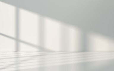 Wall Mural - Empty room with white background, 3d rendering.