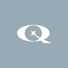 Wall Mural - q star letter mark initial logo vector icon illustration