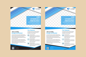 Poster - Set of medical Healthcare Flyer Template with space for photo collage. vertical layout with white background.