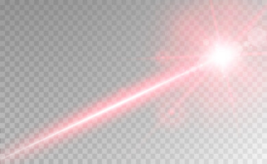 Poster - Abstract laser beam. Transparent isolated on black background. Vector illustration.