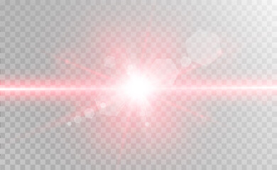 Poster - Abstract laser beam. Transparent isolated on black background. Vector illustration.