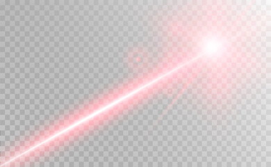 Poster - Abstract laser beam. Transparent isolated on black background. Vector illustration.