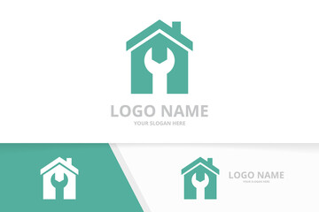 Poster - Vector real estate and repair logo combination. House service logotype design template.