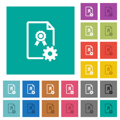 Sticker - Generating certificate square flat multi colored icons