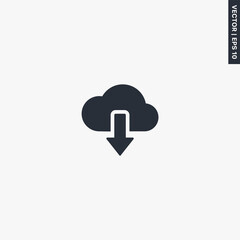Fototapete - Cloud download, premium quality flat icon