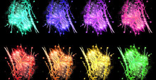 Colorful Fireworks Explosion Set On Black Night Sky Background Isolated, Rainbow Color Firecracker Pattern Collection, Salute Texture, Holiday  Decoration, Festive Design Element, Celebration Backdrop