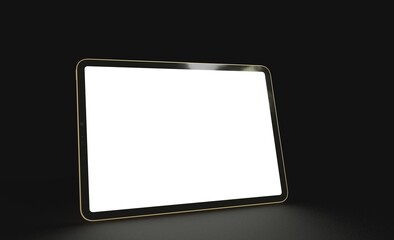 Poster - Photo Black tablet computer with blank 3d