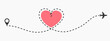 © tutti_frutti - Love travel route icon in transparent style