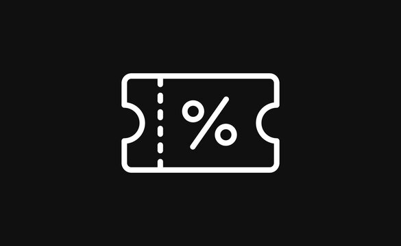 Simple discount coupon icon.  Vector illustration for graphic design, Web, UI, app.
