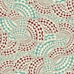 Poster - Seamless abstract pattern with the image of geometric shapes and wavy lines

