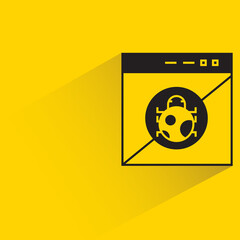 Wall Mural - web malware bug icon on yellow background