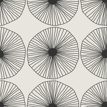 Trendy Minimalist Seamless Botanical Pattern With Line Art Composition