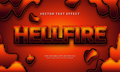 Wall Mural - Hellfire 3d text style effect themed red hot