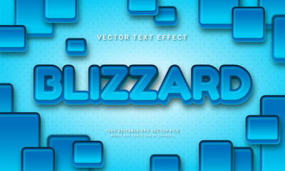 Wall Mural - Blizzard 3d text style effect themed frozen ice