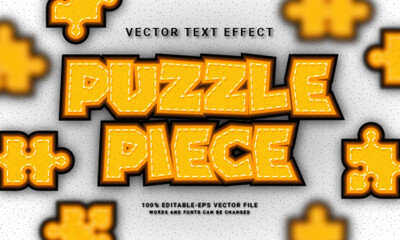 Wall Mural - Puzzle piece 3d text style effect themed puzzle game