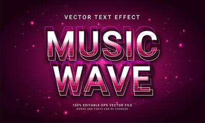 Wall Mural - Music wave 3d text style effect themed night music event