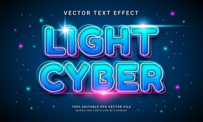 Wall Mural - Light cyber editable text effect with blue color
