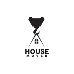 Poster - House moving with crane logo design template