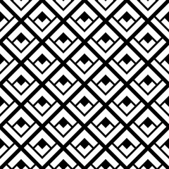 Poster - Rhombus tile seamless and monochrome. Vector diagonal squares.