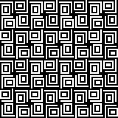 Poster - Four parts of square tile. Vector monochrome tiles ornament. Seamless and repeated squared shapes.