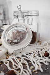 Canvas Print - Vertical shot of ingredients for delicious dessert preparation