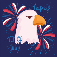 Wall Mural - 4 July festive card