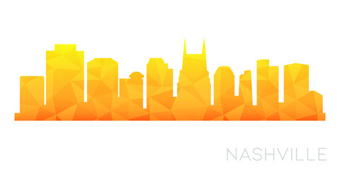 Nashville, TN, USA Low Poly Skyline Clip Art City Design. Geometric Polygon Graphic Horizon Icon. Vector Illustration Symbol.