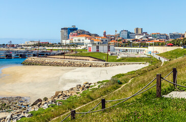 Canvas Print - Cityscape of Povoa de Varzim, Porto district, Portugal