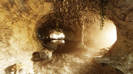 Realistic 3D Render of Cave