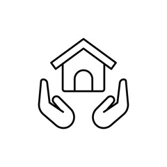 Real estate, house insurance, save home icon