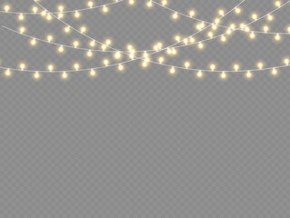 Wall Mural - glowing lights garland christmas, led neon lamp.