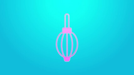 Canvas Print - pink line dust blower icon isolated on blue background. air duster. lens cleaner. camera sensor clea