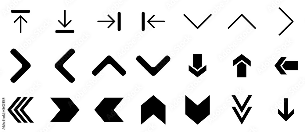black arrow icon set - obrazy, fototapety, plakaty 
