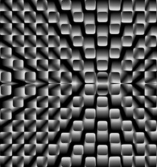 Poster - 3D abstract art pattern background of  squares in black and white