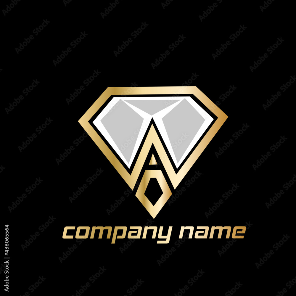 Logo letter a, gold diamon design Stock Vector | Adobe Stock